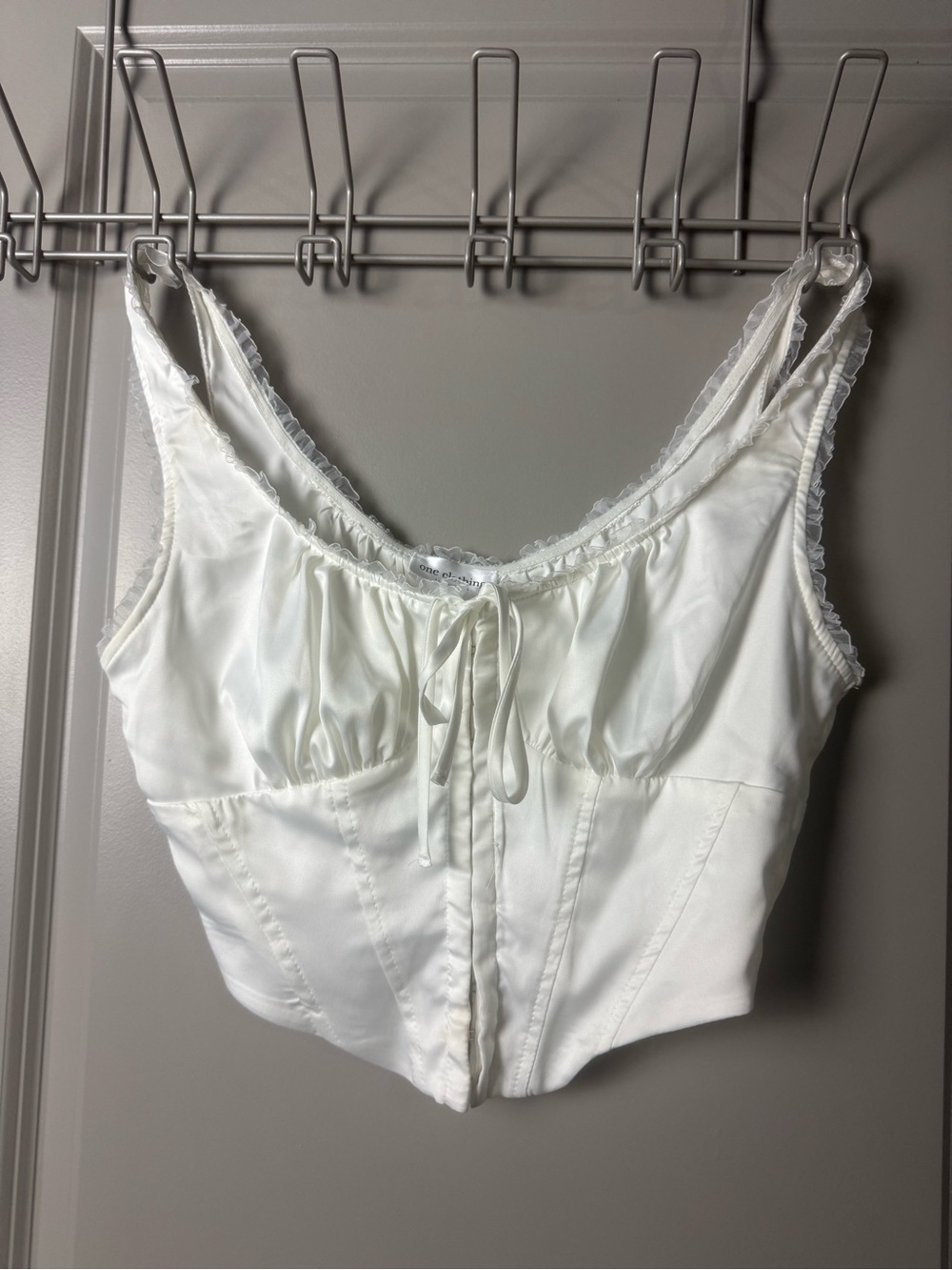 One clothing LA white medium corset top NWT
